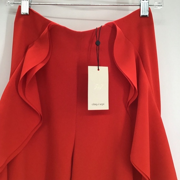 Cinq A Sept Women’s Chic Saphir Pant Grenadine Ruffle Palazzo Party NWT Size 0 - Picture 6 of 13